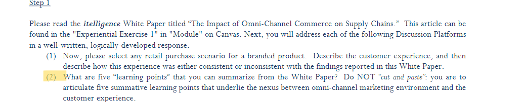 What are five learning points that you can