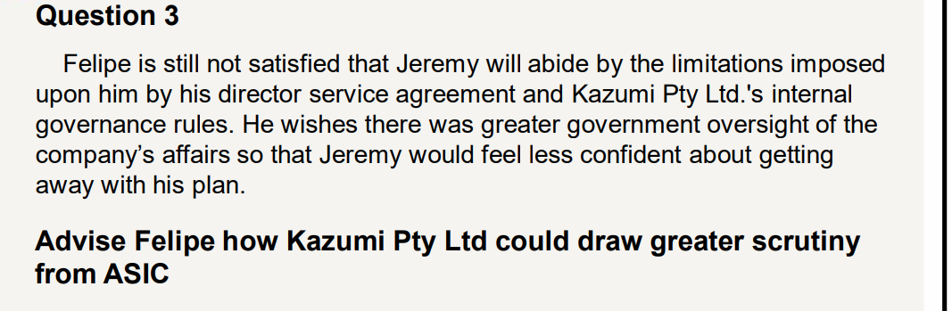 Question 3 Felipe is still not satisfied that