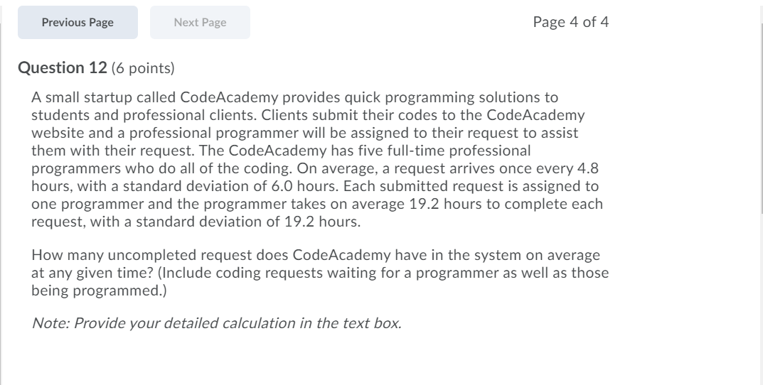 Previous Page Next Page Page 4 of 4 Question 12