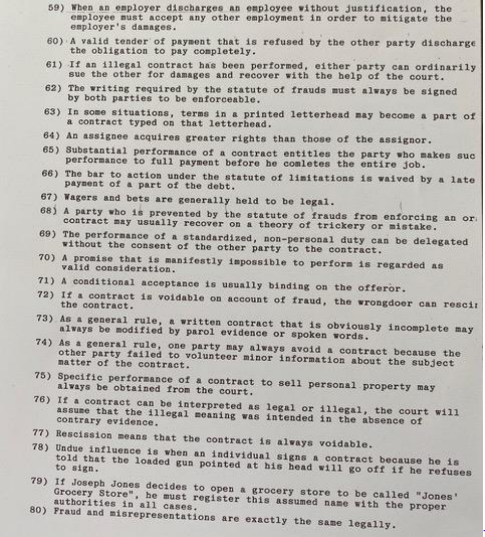 Help with my business law review - True or False