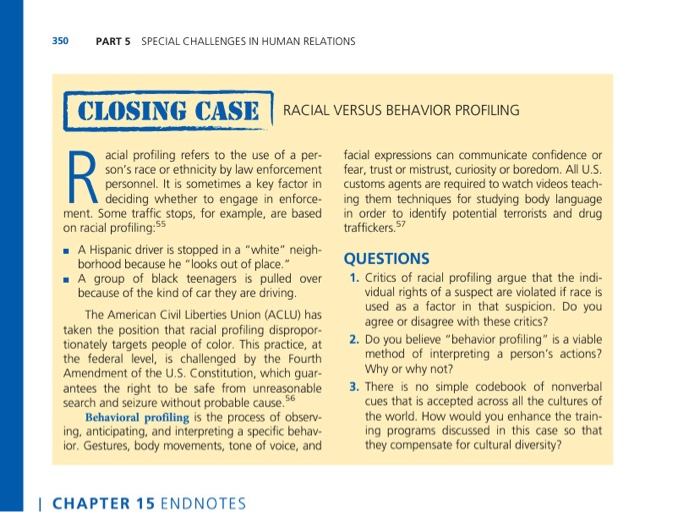 350 PART 5 SPECIAL CHALLENGES IN HUMAN RELATIONS