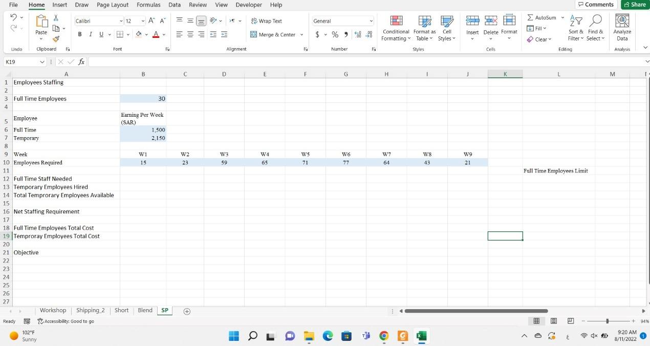 V. A company that has 30 full-time employees,