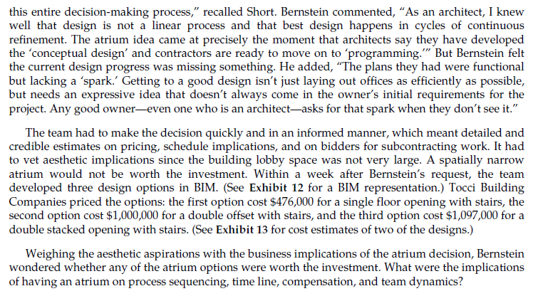 Which, if any, of the three atrium options should