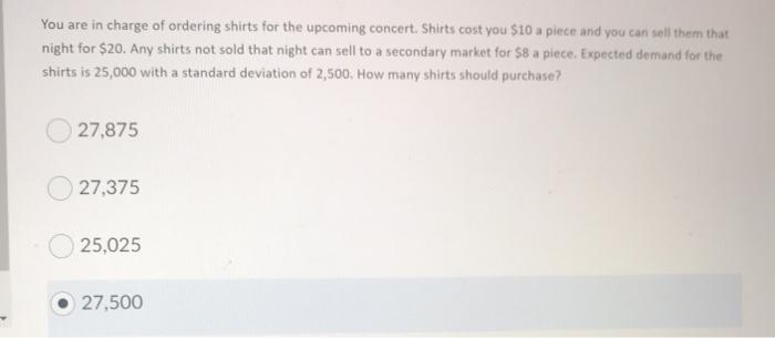 logistics, please show work. You are in charge of