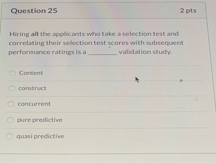 Question 24 2 pts Which of the following
