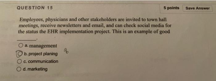 QUESTION 15 5 points Save Answer Employees,