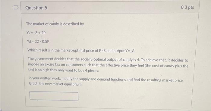 The market of candy is described by