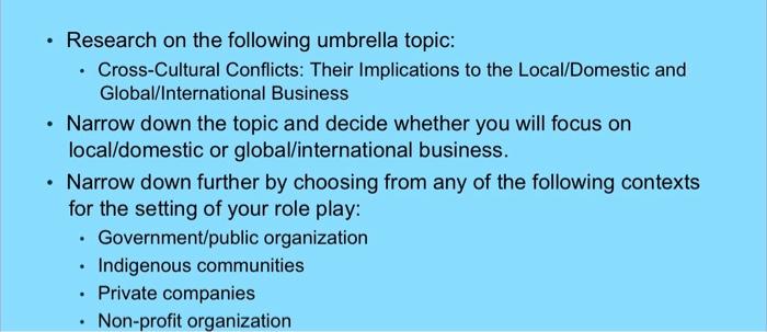 can you please tell me any situation for cross