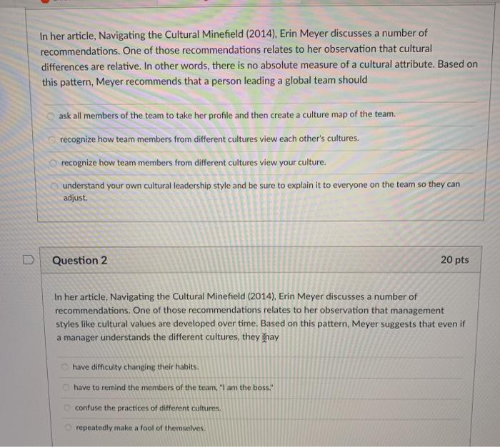 In her article, Navigating the Cultural Minefield