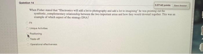 Question 14 3.57142 points Save Answer When