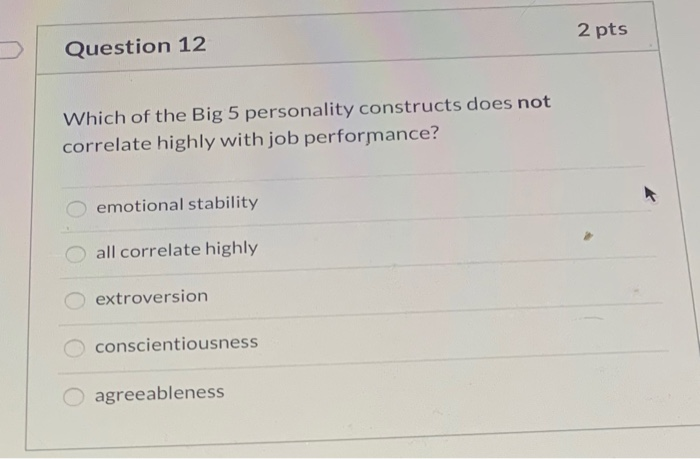 2 pts Question 11 Which of the following