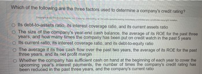 Which of the following are the three factors used