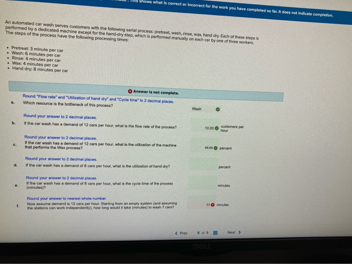 In shows what is correct or incorrect for the