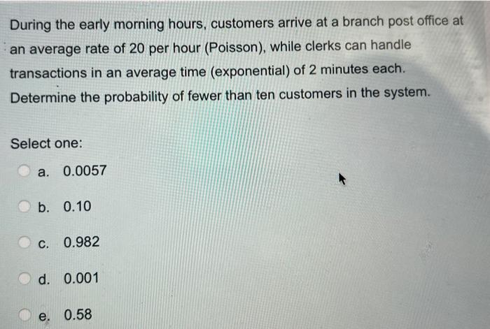 During the early morning hours, customers arrive