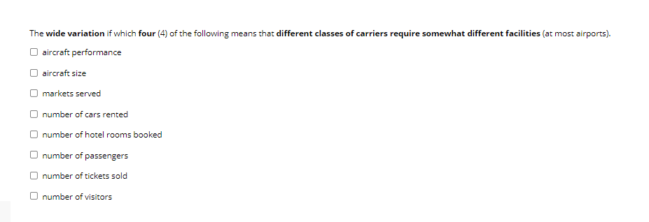 The wide variation if which four (4) of the