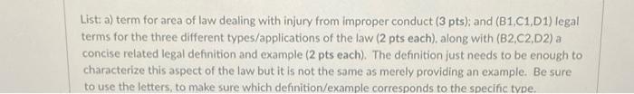 a term for area of law dealing with injury from