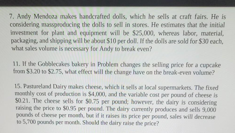 These need to be solved using excel. If you could