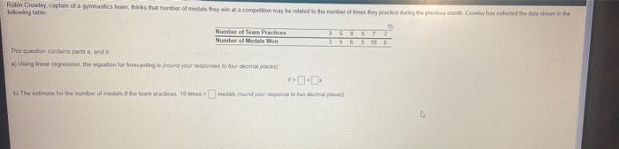 numbers of team practices- 3,5,8,5,7,7 numbers of