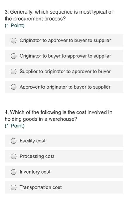 3. Generally, which sequence is most typical of
