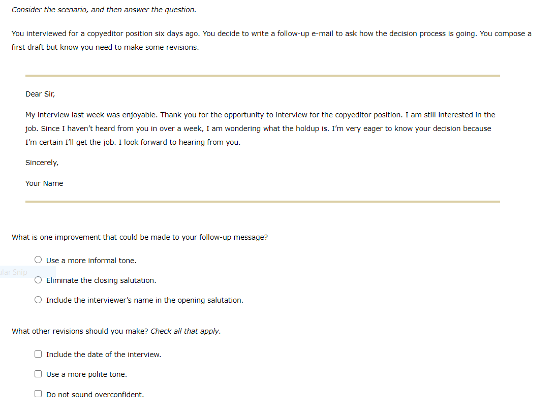 6. After the Interview After an interview, make