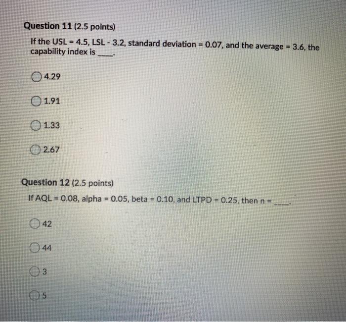 please answer both Question 11 (2.5 points) If