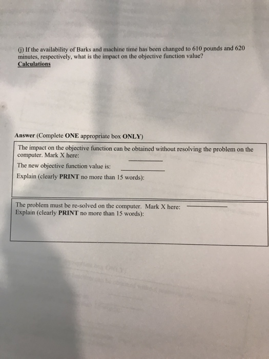 Question 7: Sensitivity analysis (20 marks) A