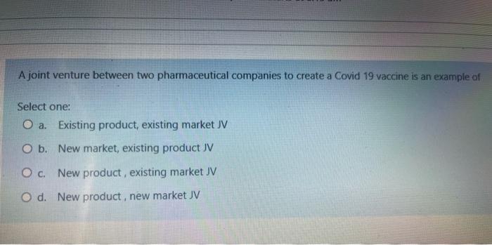 A joint venture between two pharmaceutical