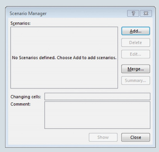 Scenario Manager is an Excel tool that quantifies