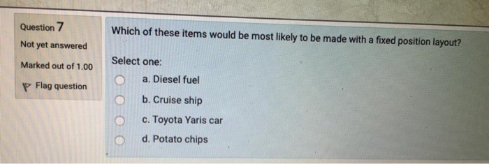 Question 7 Which of these items would be most