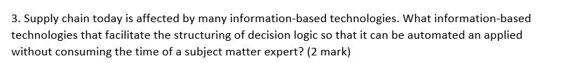 3. Supply chain today is affected by many
