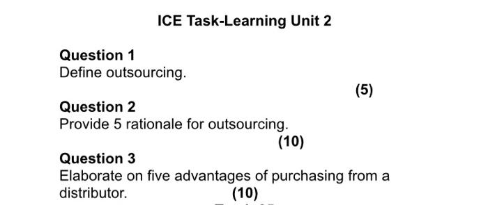 ICE Task-Learning Unit 2 Question 1 Define