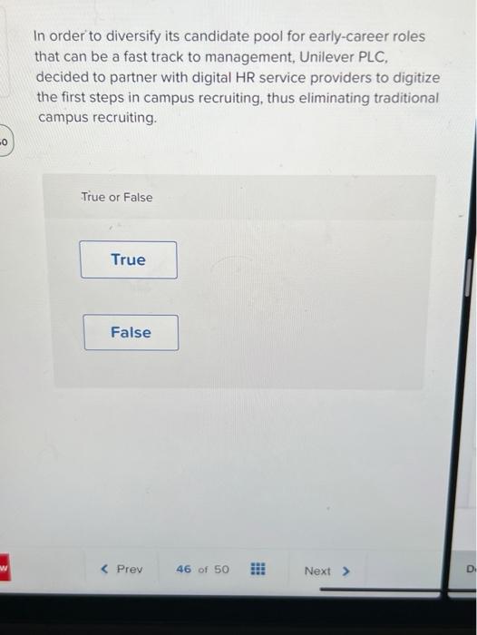 No w In order to diversify its candidate pool for