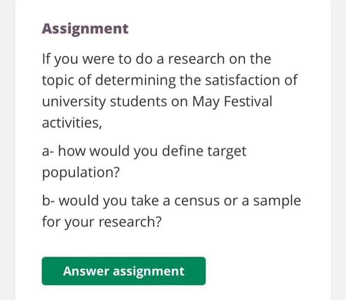 Assignment If you were to do a research on the