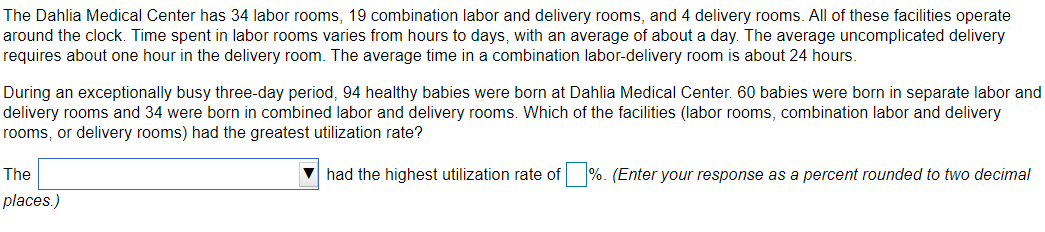 dropdown choices are: combination labor and