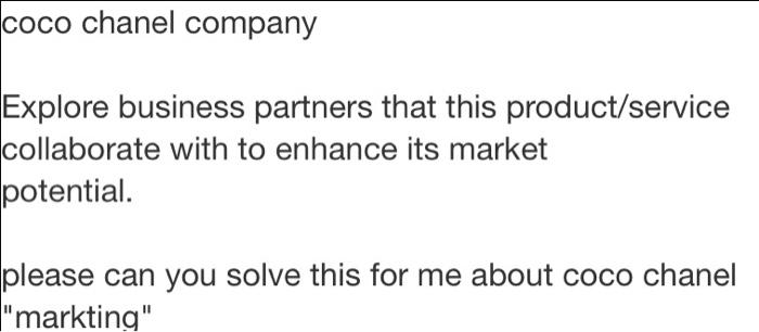 coco chanel company Explore business partners