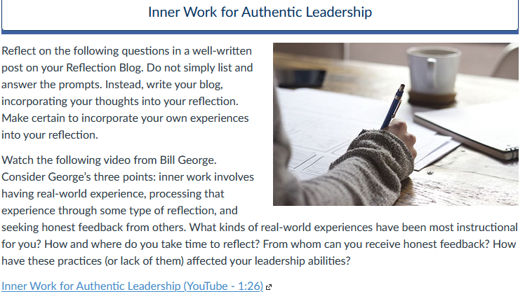 Inner Work for Authentic Leadership (YouTube -