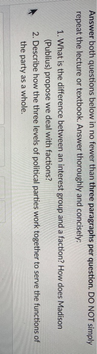 Answer both questions below in no fewer than