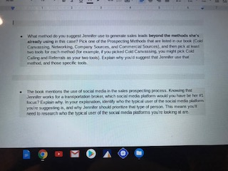 if you could please answer the bullets point and