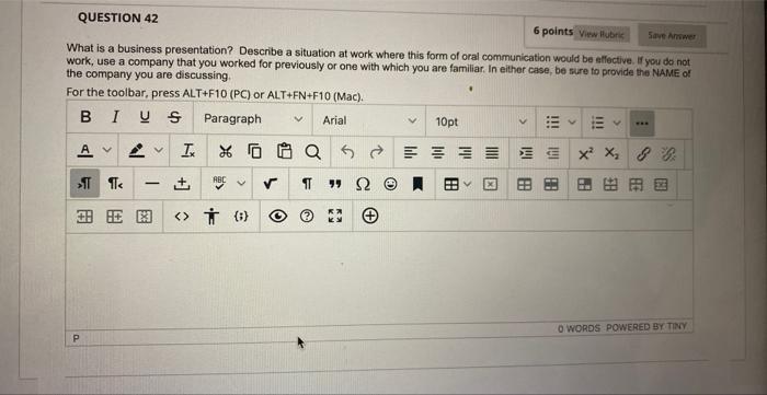 What is a business presentation? Describe a