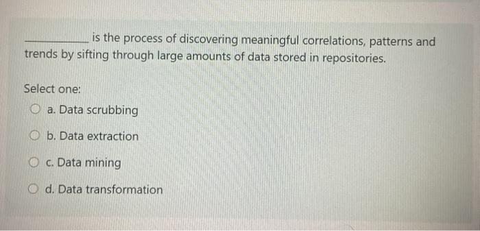is the process of discovering meaningful