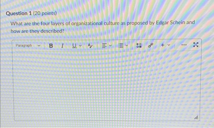 1# Question 1 (20 points) What are the four