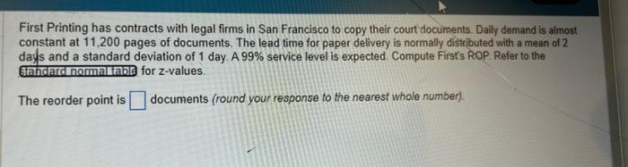 First Printing has contracts with legal firms in