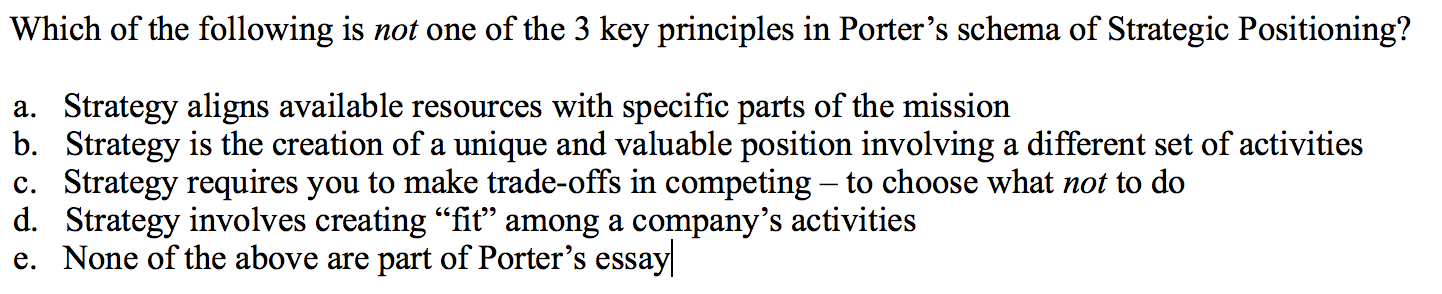 Which of the following is not one of the 3 key