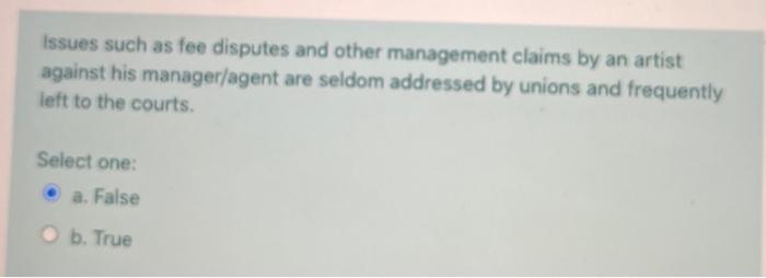 Issues such as fee disputes and other management