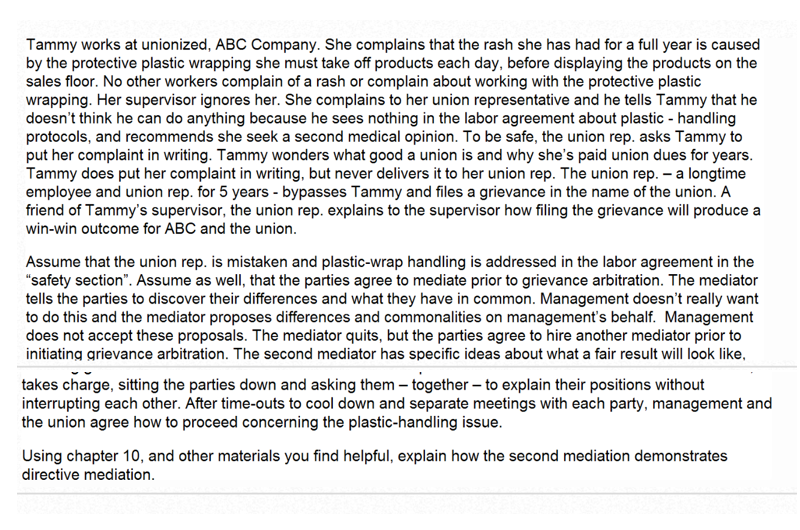 Tammy works at unionized, ABC Company. She