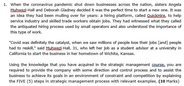 1. When the coronavirus pandemic shut down