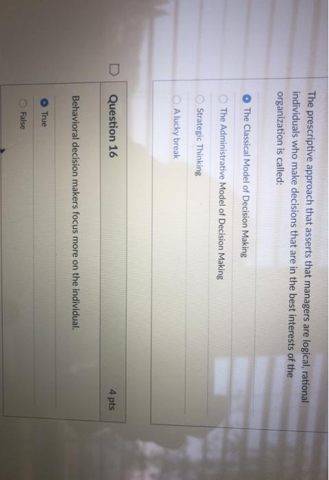 4 pts Which of the following is NOT one of the