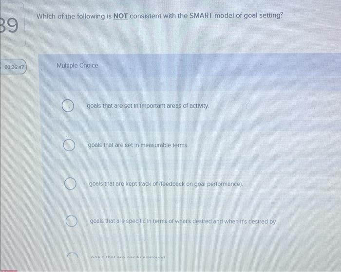 Which of the following is NOT consistent with the