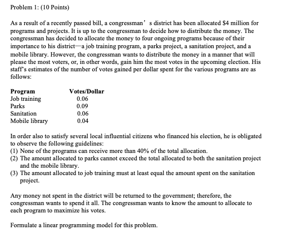 Problem 1: (10 Points) As a result of a recently