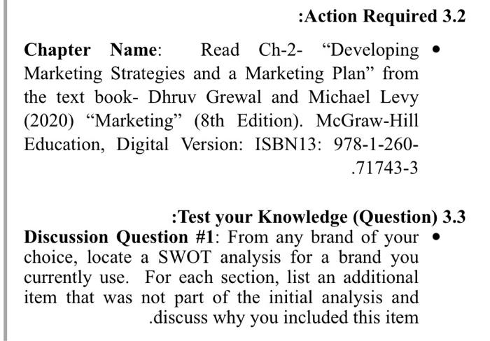 :Action Required 4.2 Chapter Name: Read Ch-5